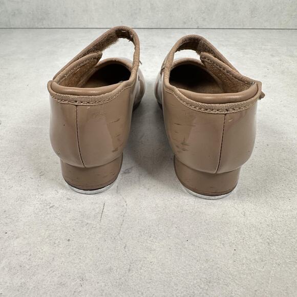 Weissman Tap Dance Shoes Girls Size 10 Tan Patent Mary Jane Strap W2600 - Picture 7 of 13